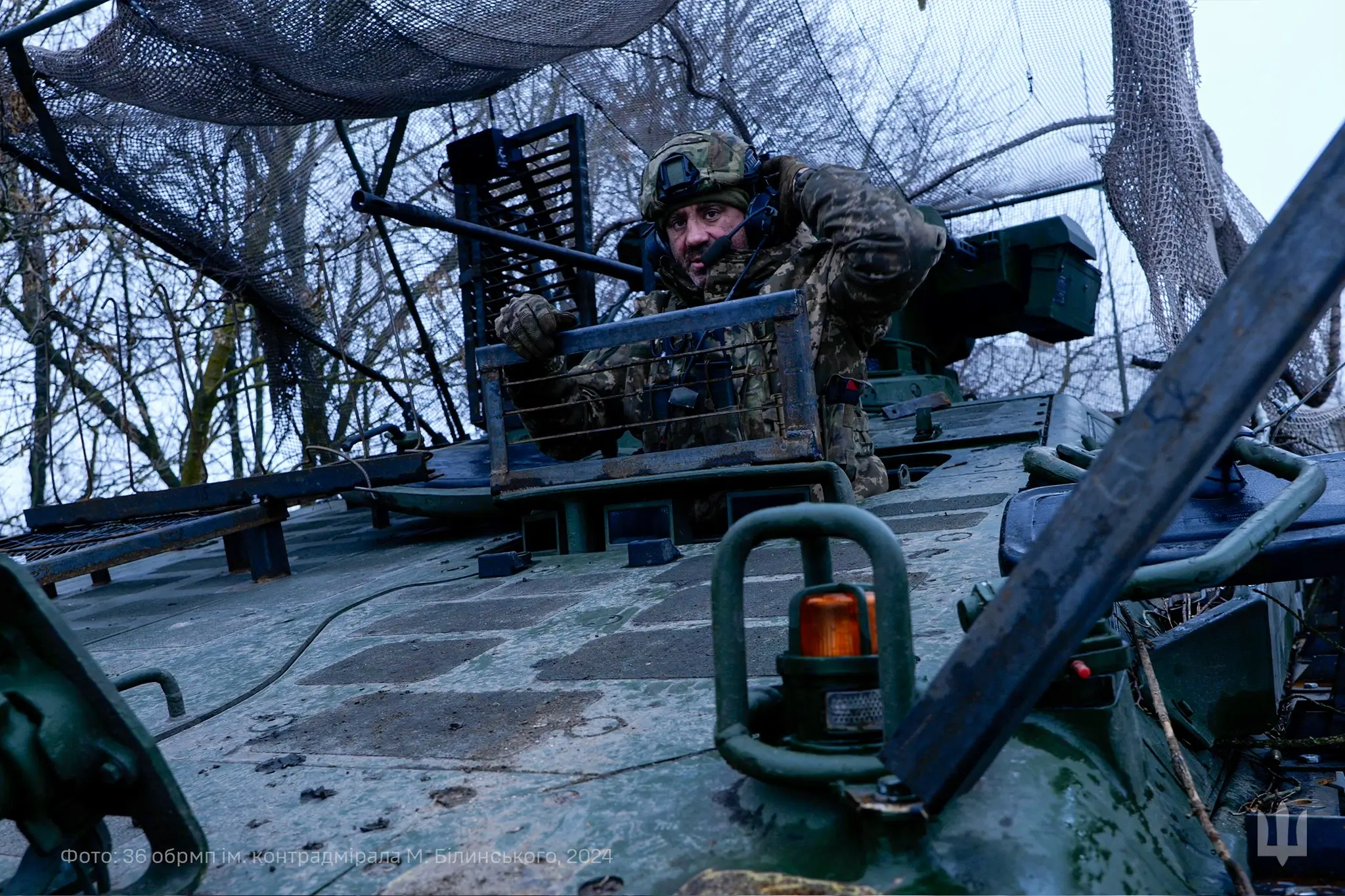 Marder 1A3 during combat in the Ukrainian winter