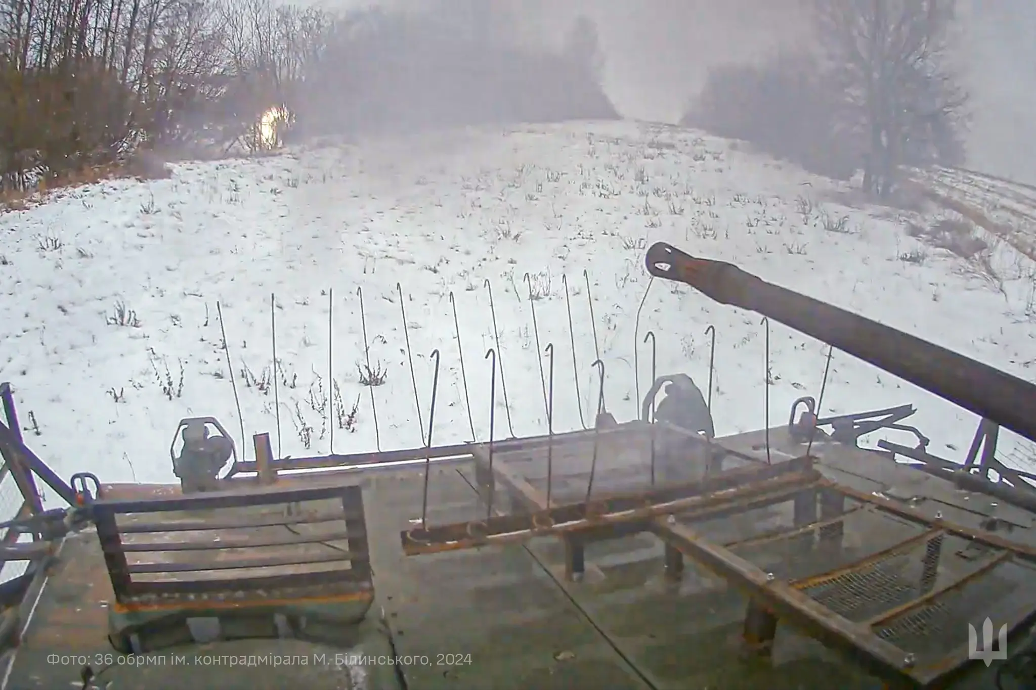 Marder 1A3 during combat in the Ukrainian winter