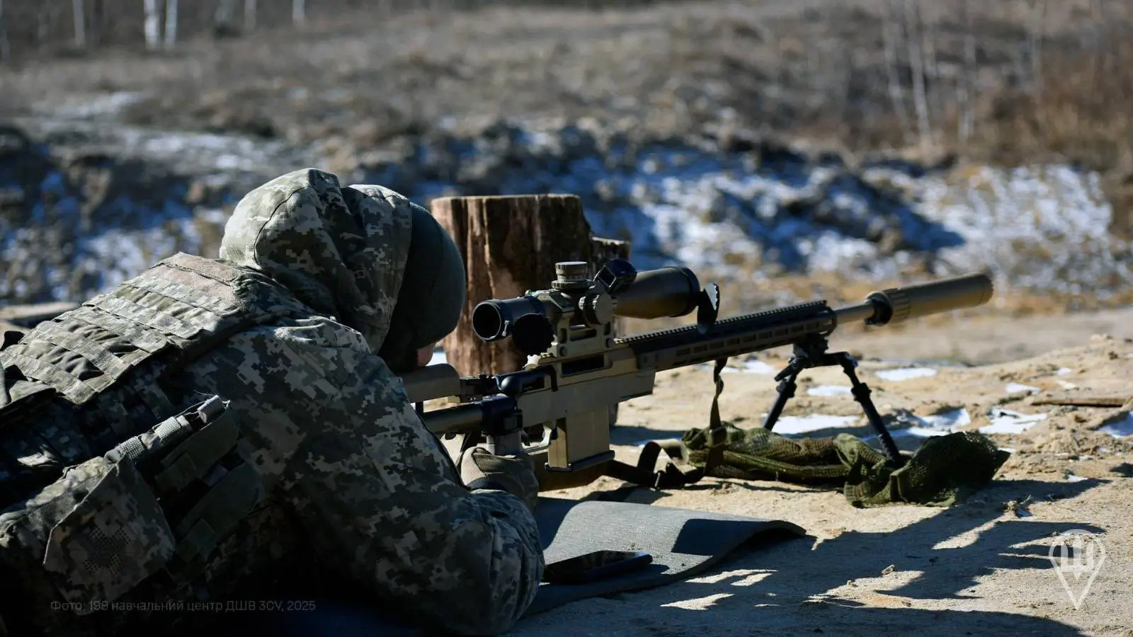Ukrainian sniper with his HLR 338 precision rifle