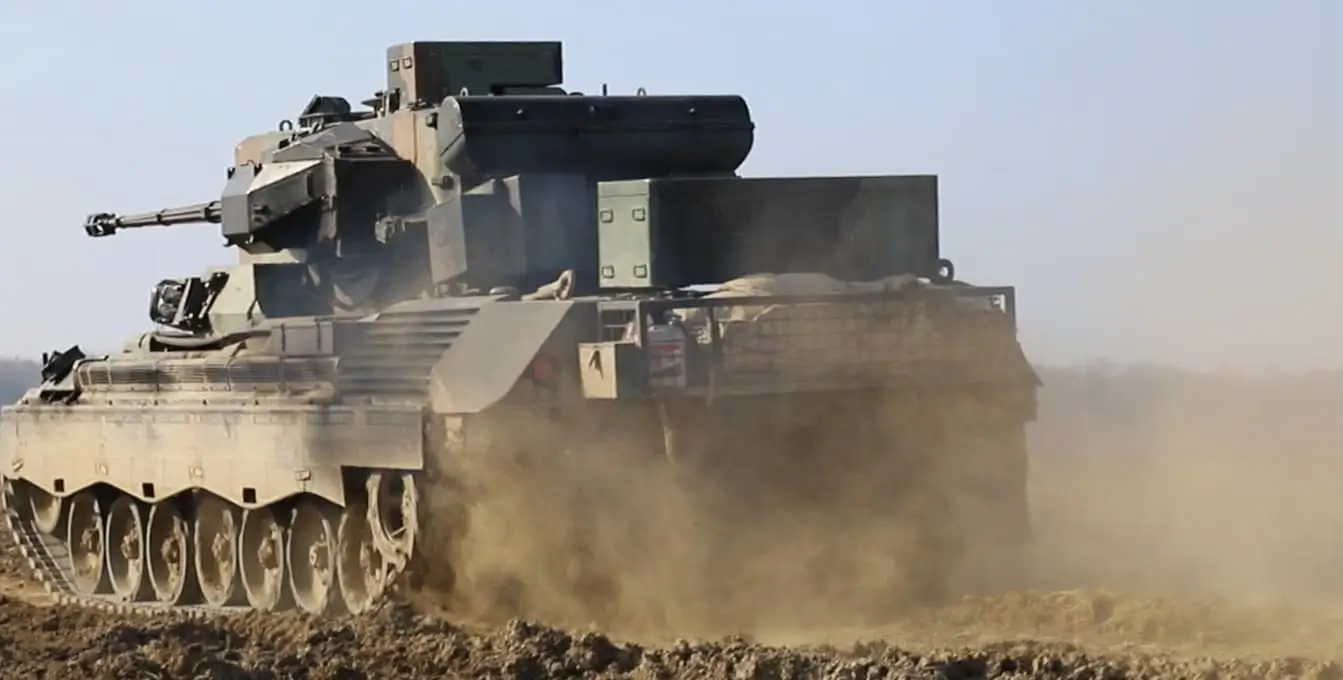 Cheetah SPAAG driving on an open field