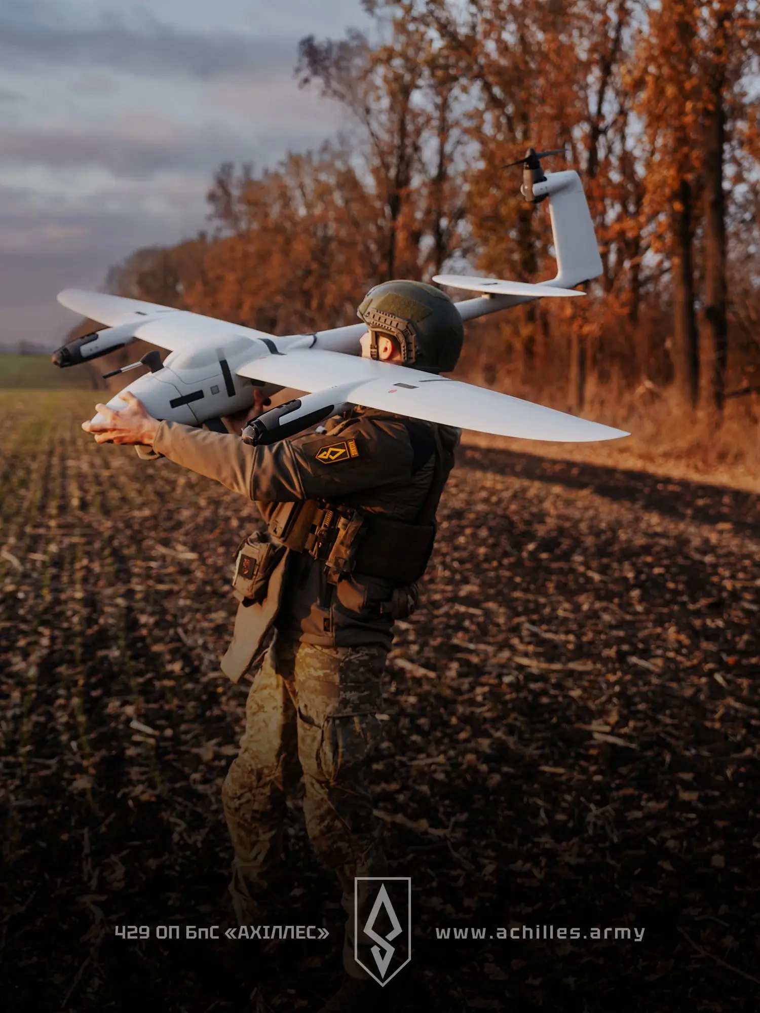 Ukrainian soldier works with a Vector UAV