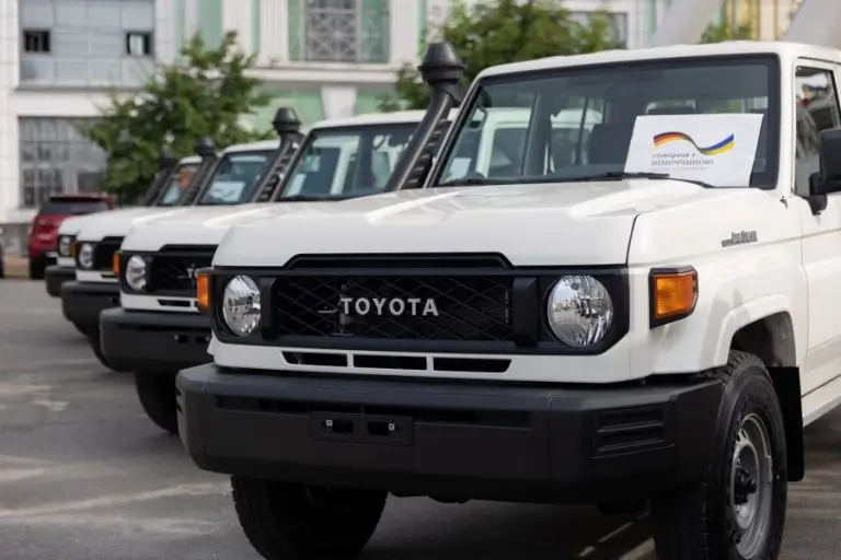 The Toyota Land Cruiser pickups which have been donated