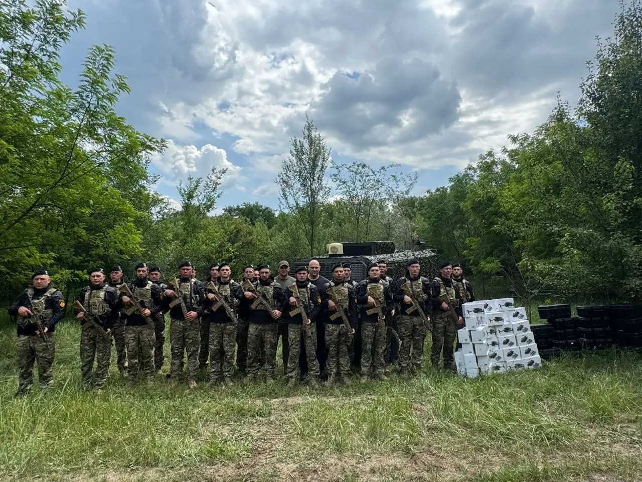 Ukrainian soldier with an MK 556 assault rifle