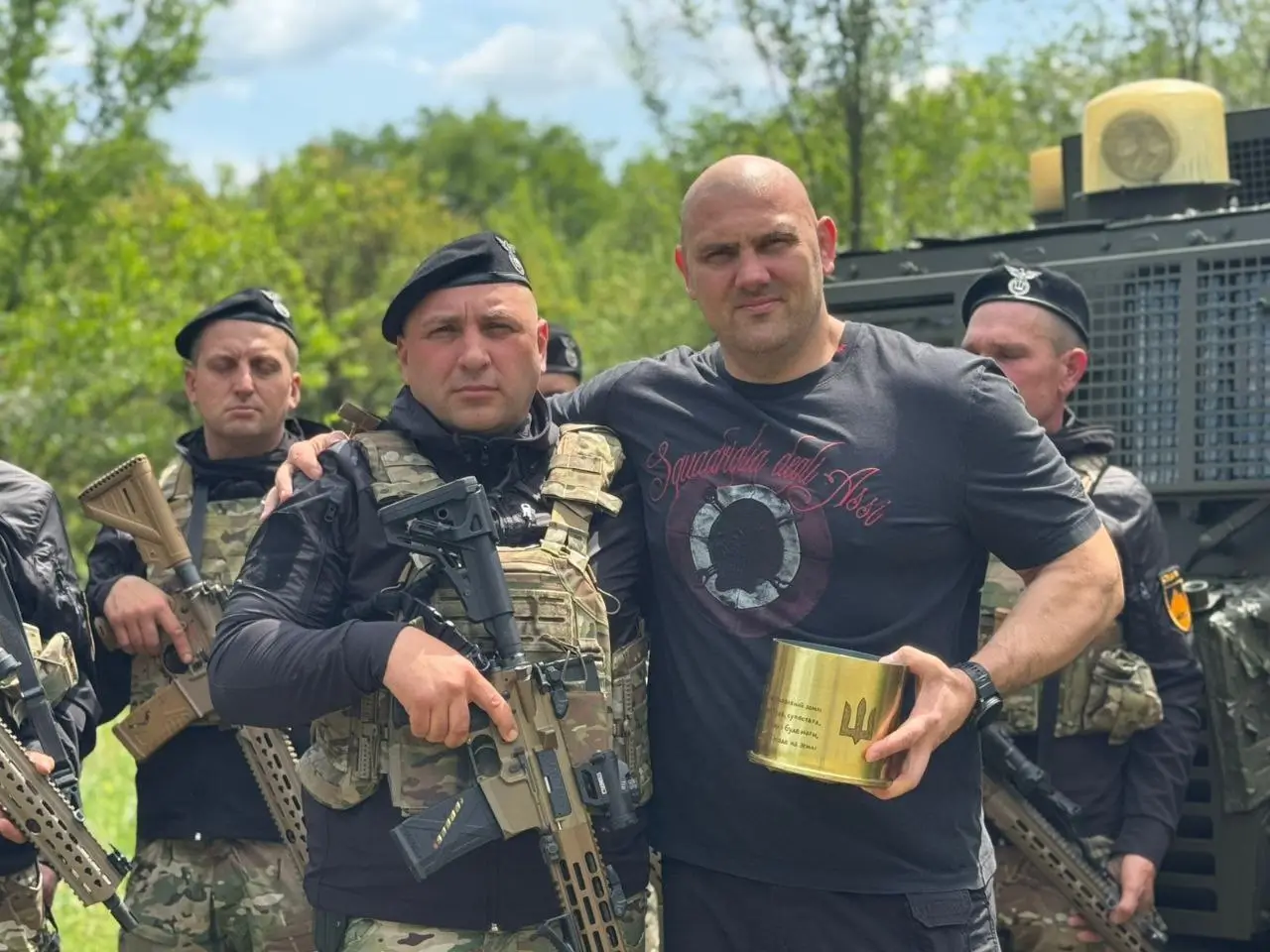 Ukrainian soldier with an MK 556 assault rifle