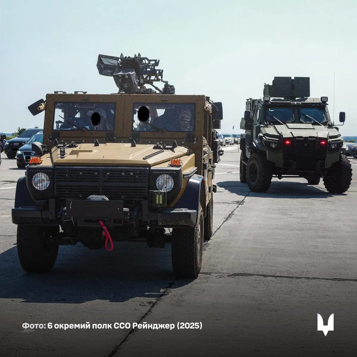 Caracal air assault vehicle alongside an FFG APC during a presentation