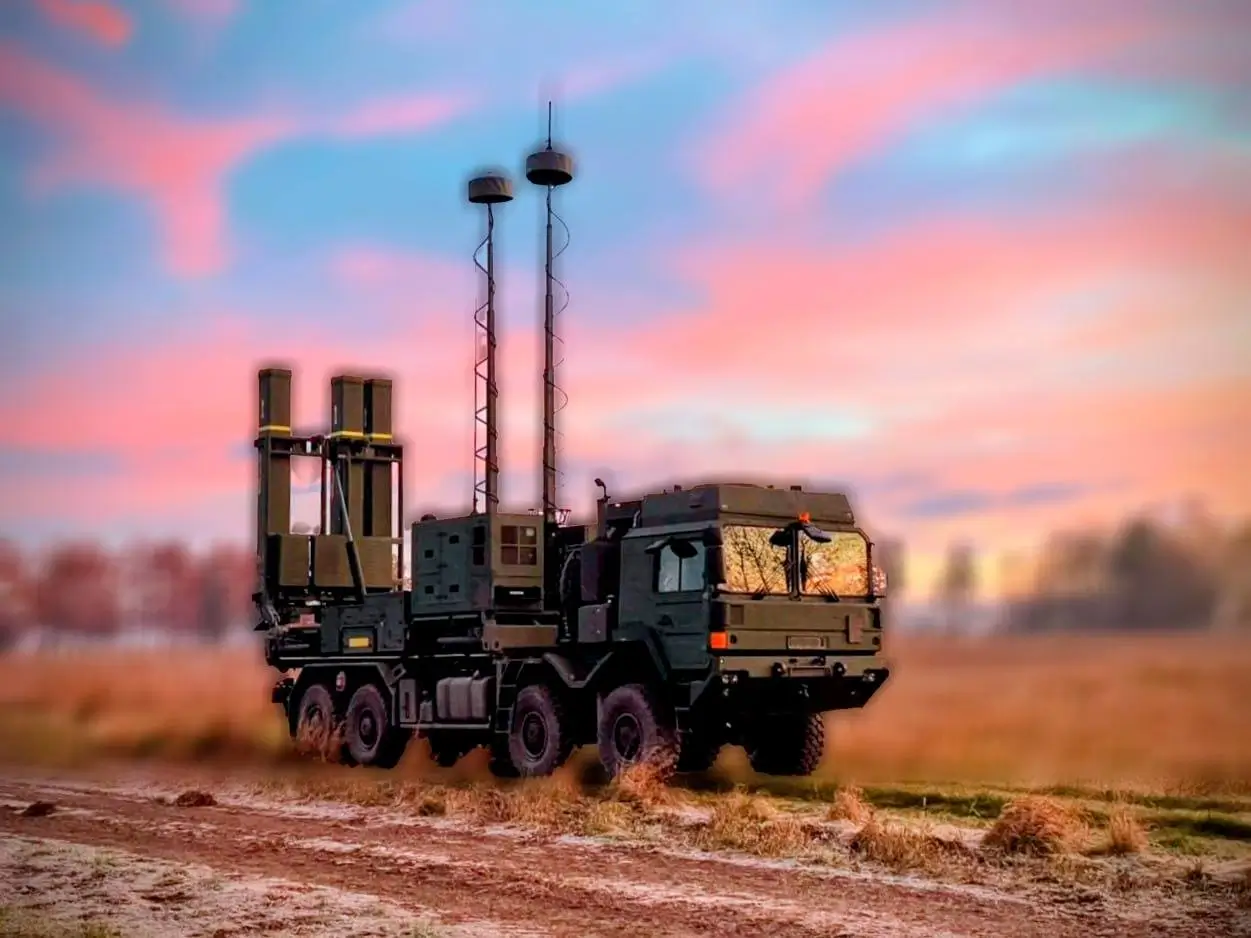 IRIS-T SLM launcher somewhere on a frosty Ukrainian field