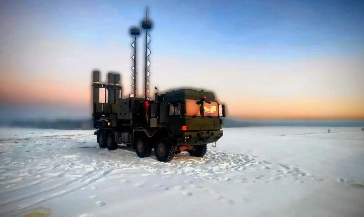 IRIS-T SLM launcher somewhere on a snowy Ukrainian field