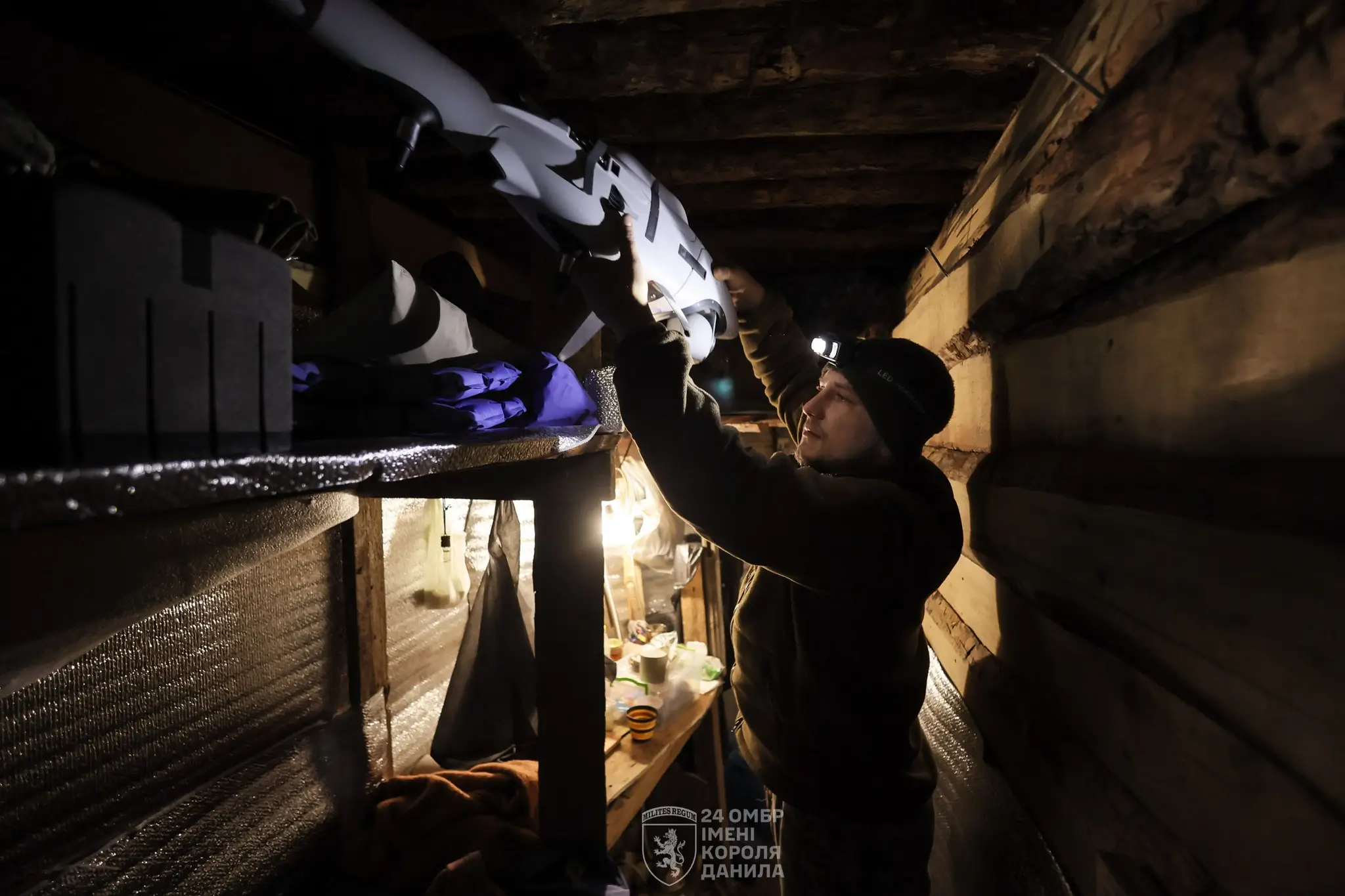 A partly assembled Vector UAV