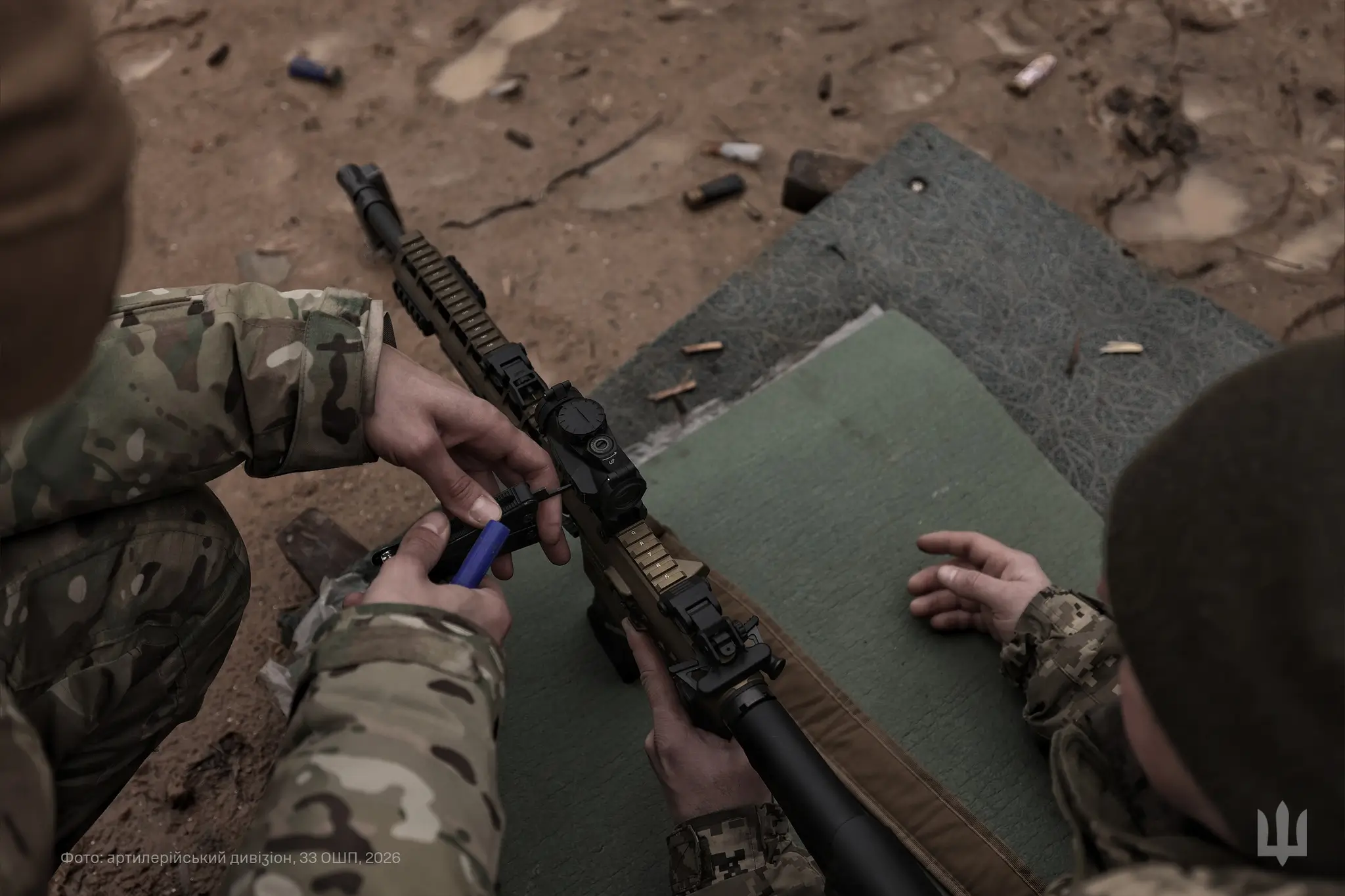 Ukrainian soldier with his MK 556